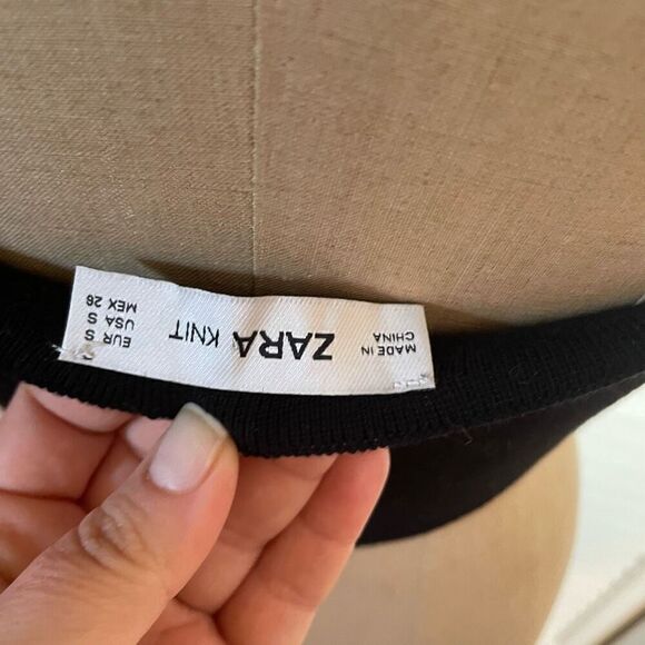 ZARA KNIT | black cropped bra top S - Picture 7 of 13